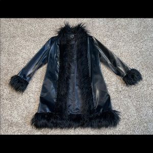 Delias by Dolls Kill Total Eclipse Faux Fur Coat
